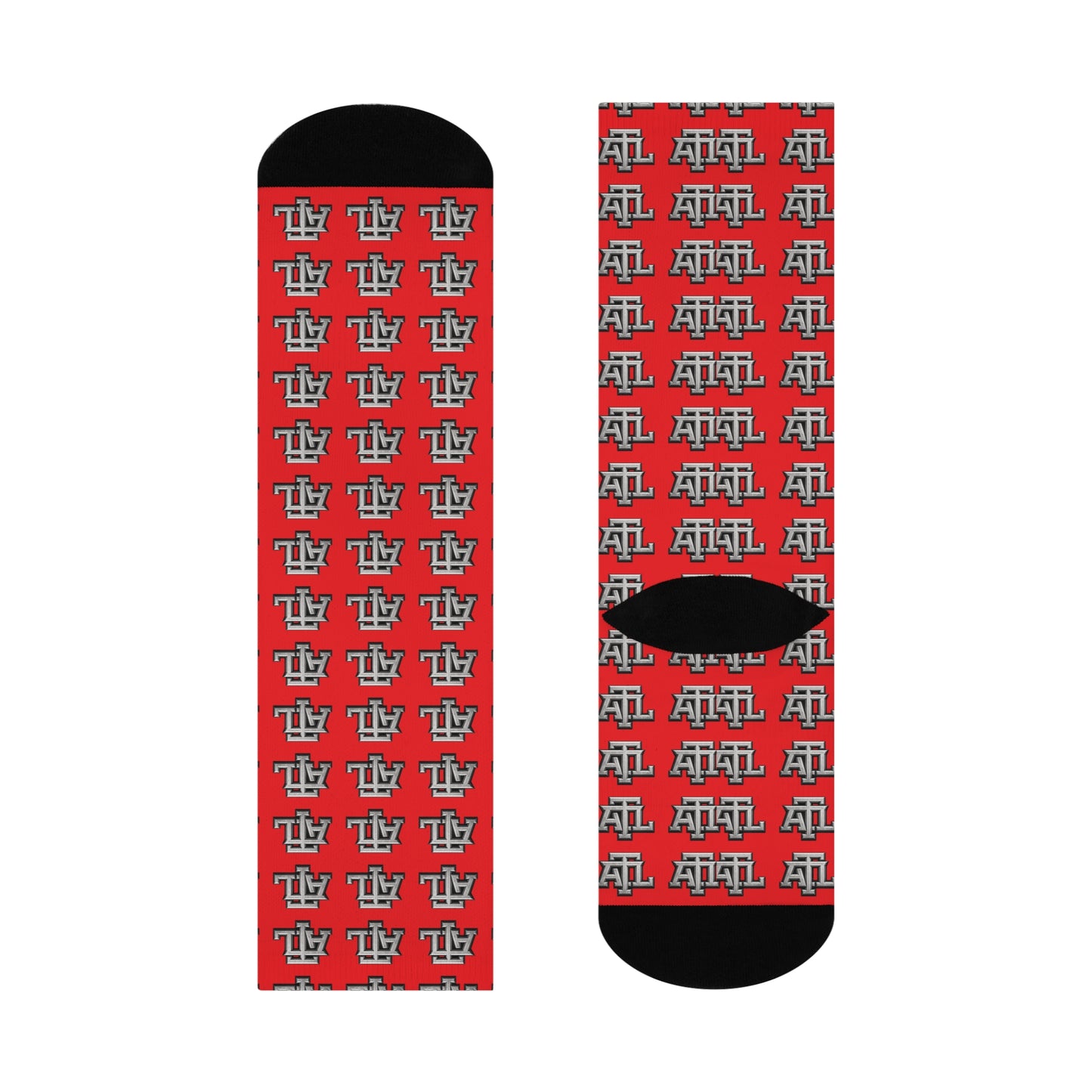 Red ATL Monogram - Crew Socks