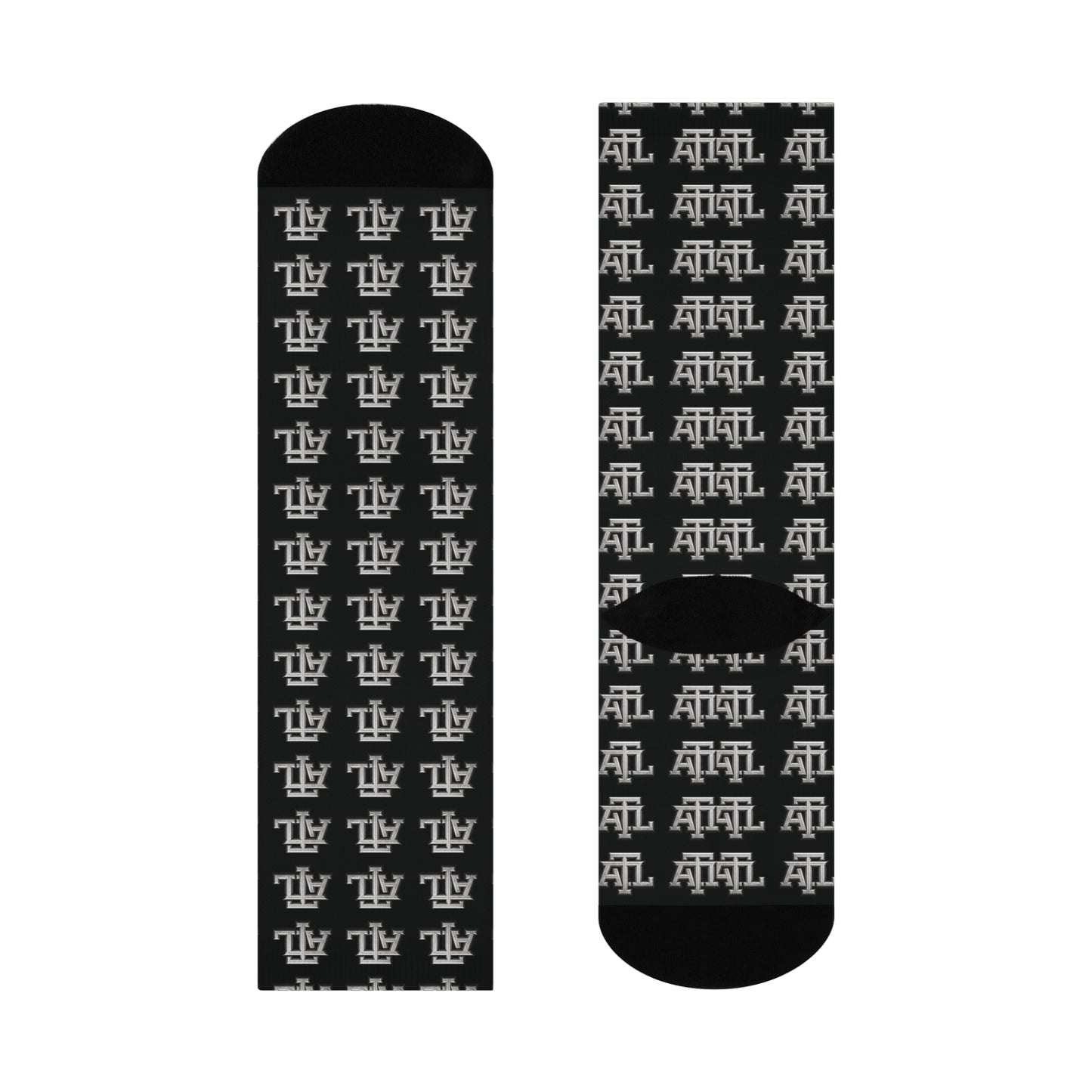 Black ATL Monogram - Crew Socks