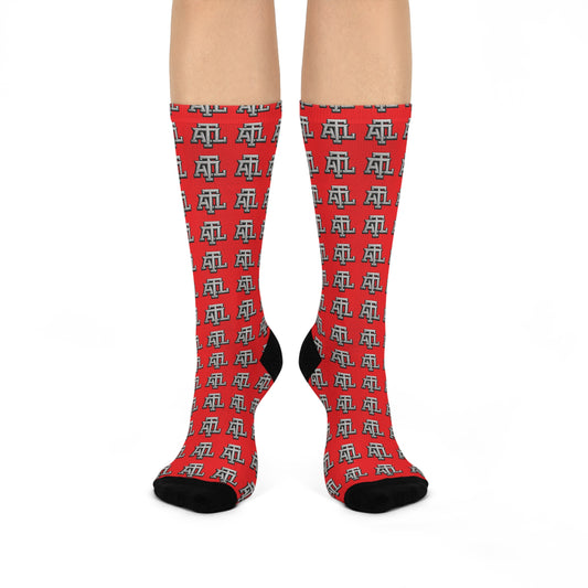 Red ATL Monogram - Crew Socks