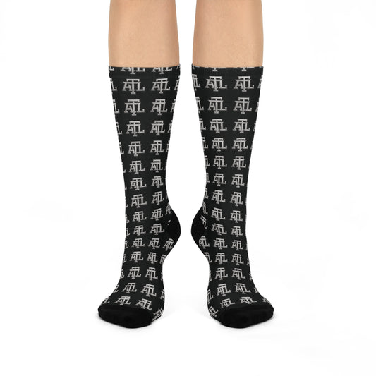 Black ATL Monogram - Crew Socks
