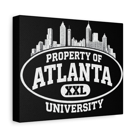 Property of Atlanta University - Black Matte Canvas, Stretched, 1.25"