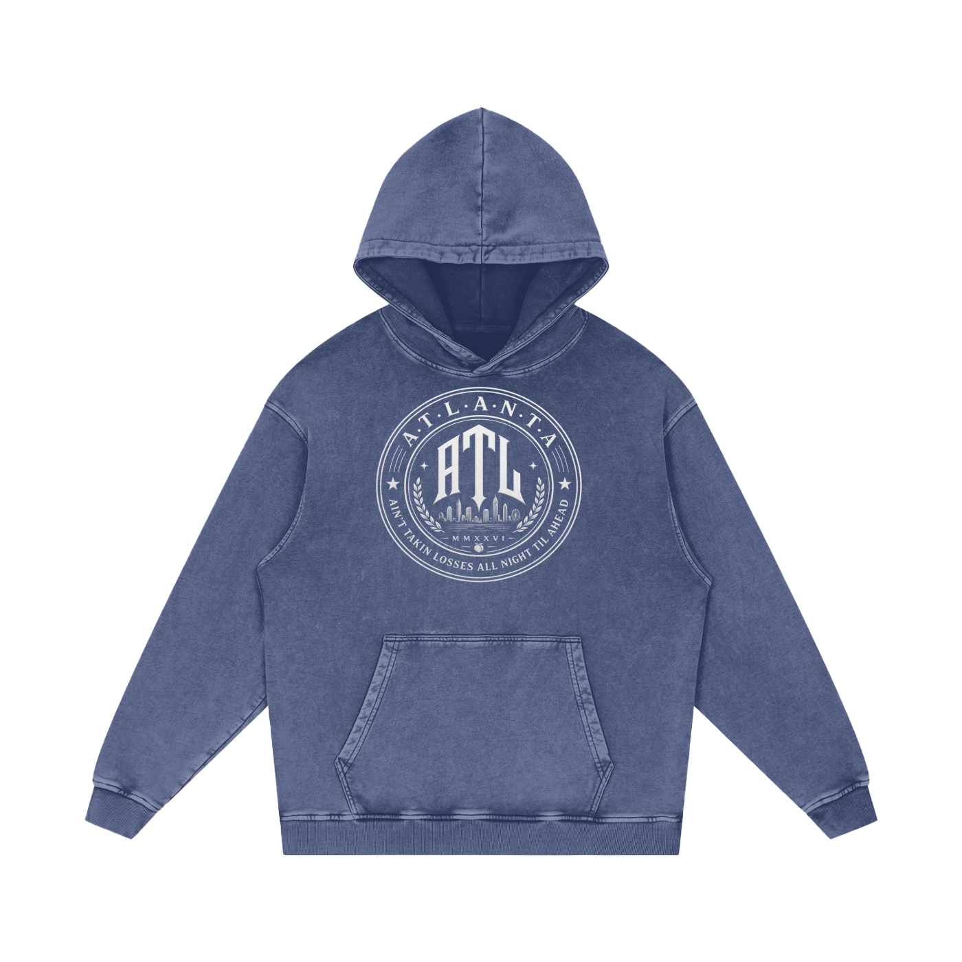 Ain't Taking Losses "City Seal" Heavyweight Snow Wash Hoodie