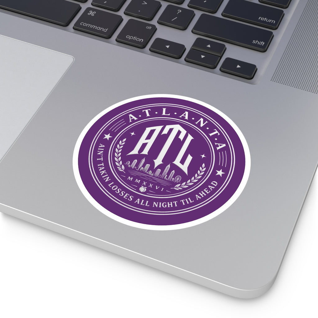 Ain’t Taking Losses ATL Logo Sticker — Purple Haze Edition