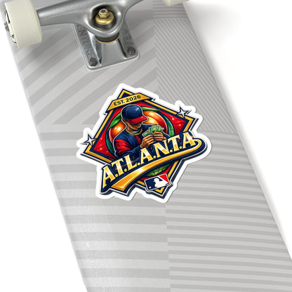 Atlanta Baseball Sticker — Bold Retro Player Design (Kiss-Cut)