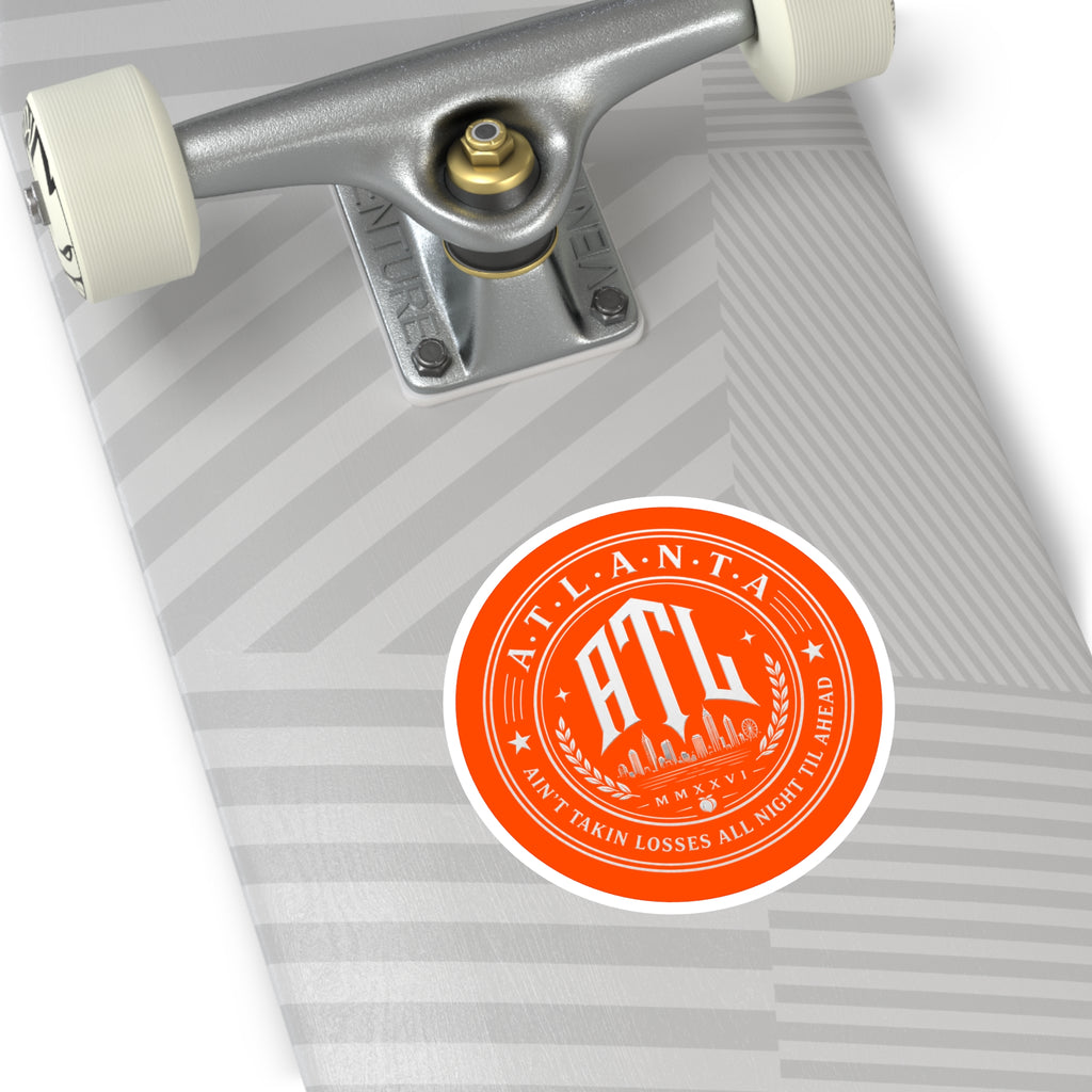 Georgia Peach Orange - ATL Round Vinyl Sticker — Orange Atlanta City Sky
