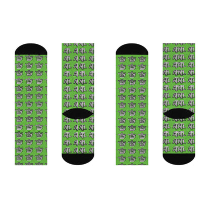 Green ATL Monogram - Crew Socks