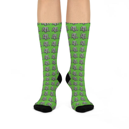 Green ATL Monogram - Crew Socks