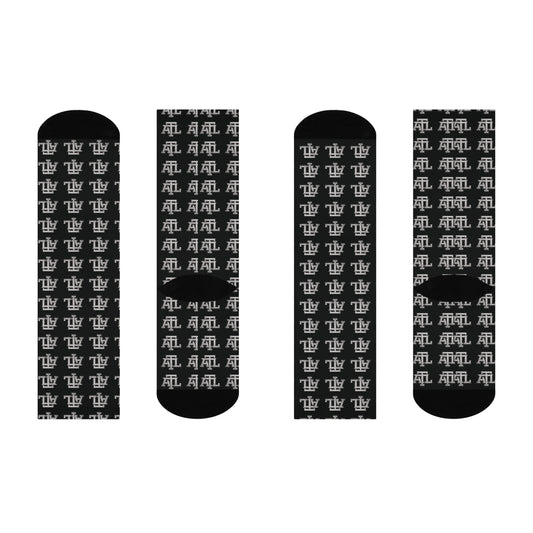 Black ATL Monogram - Crew Socks