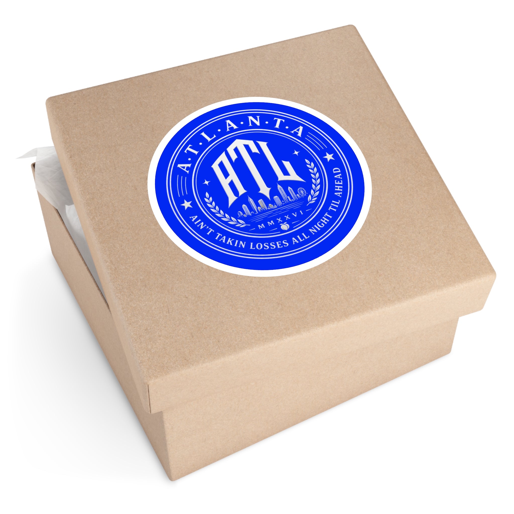 Ain’t Taking Losses ATL Logo Sticker — Varsity Bleu Edition
