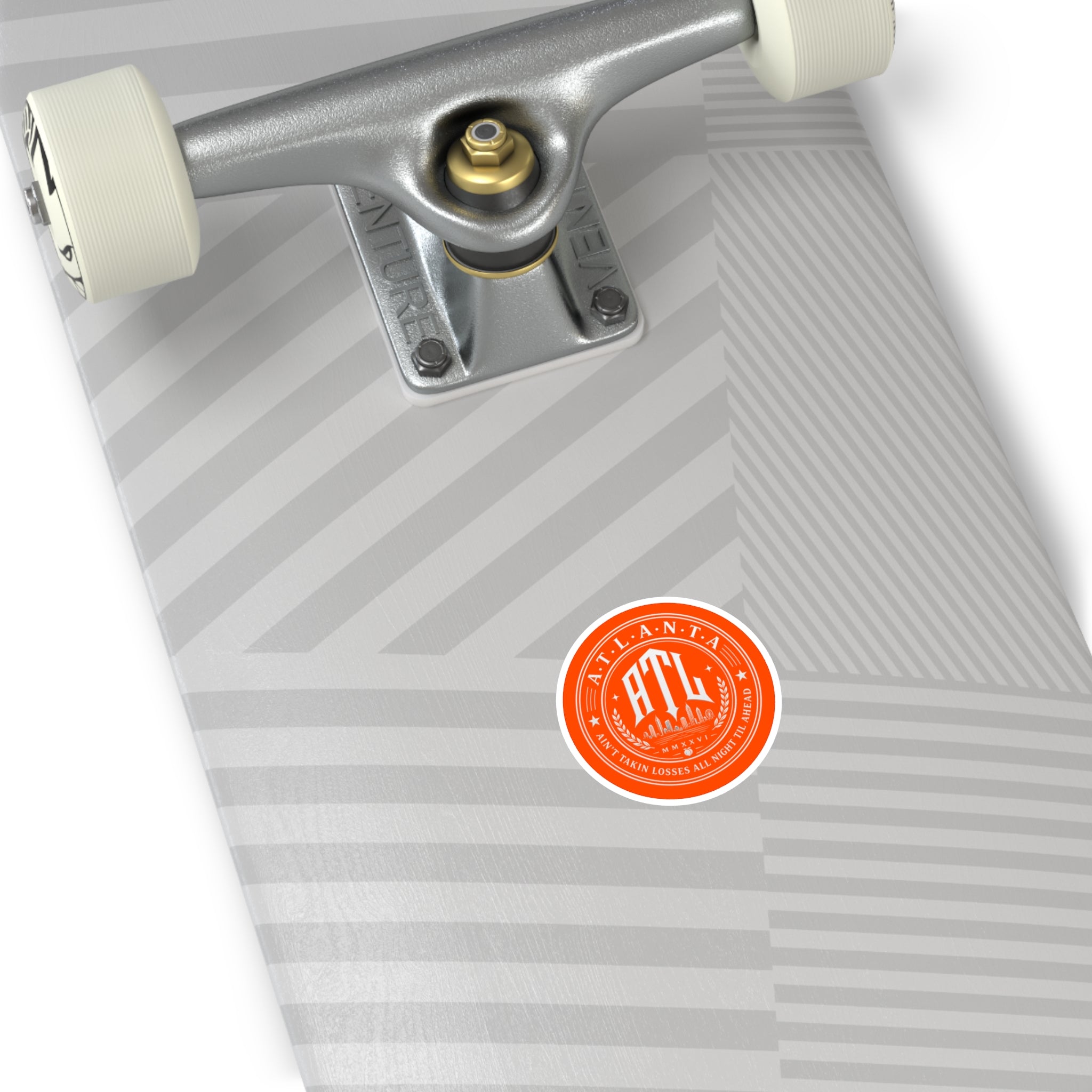 Georgia Peach Orange - ATL Round Vinyl Sticker — Orange Atlanta City Sky