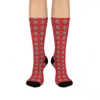 Red ATL Monogram  - Crew Socks