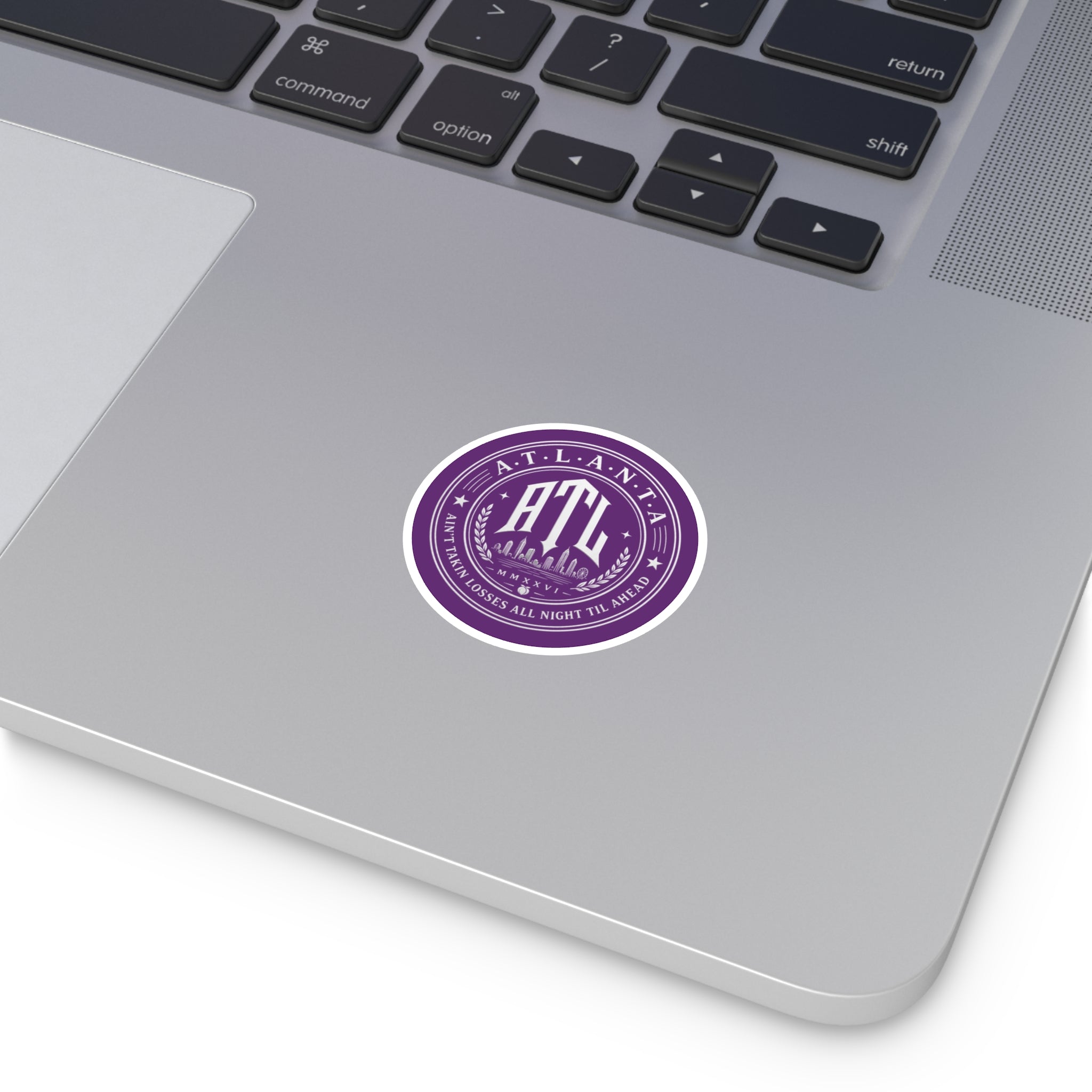 Ain’t Taking Losses ATL Logo Sticker — Purple Haze Edition