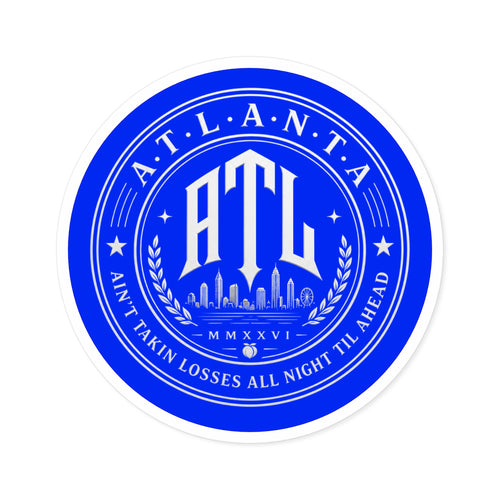 Ain’t Taking Losses ATL Logo Sticker — Varsity Bleu Edition