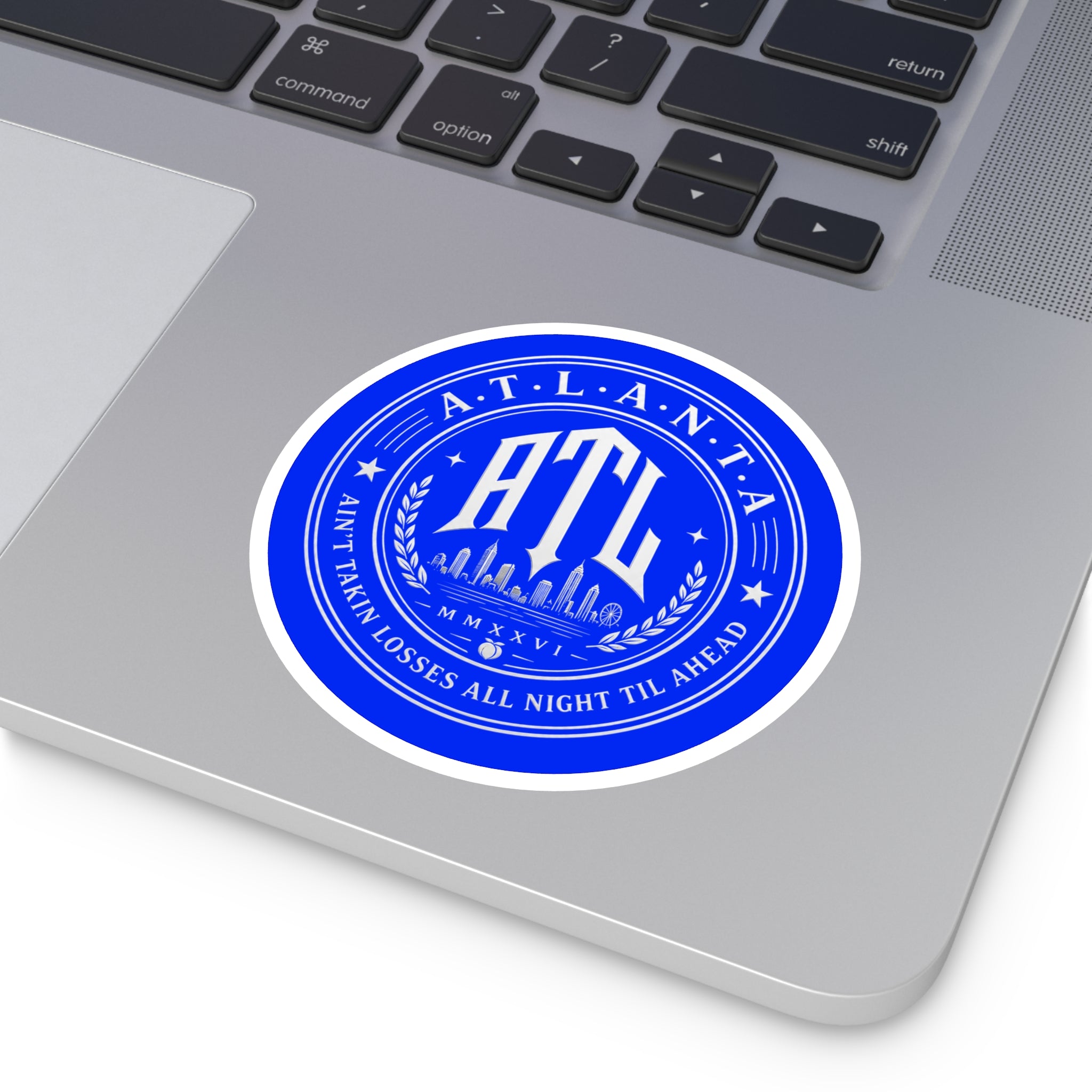 Ain’t Taking Losses ATL Logo Sticker — Varsity Bleu Edition