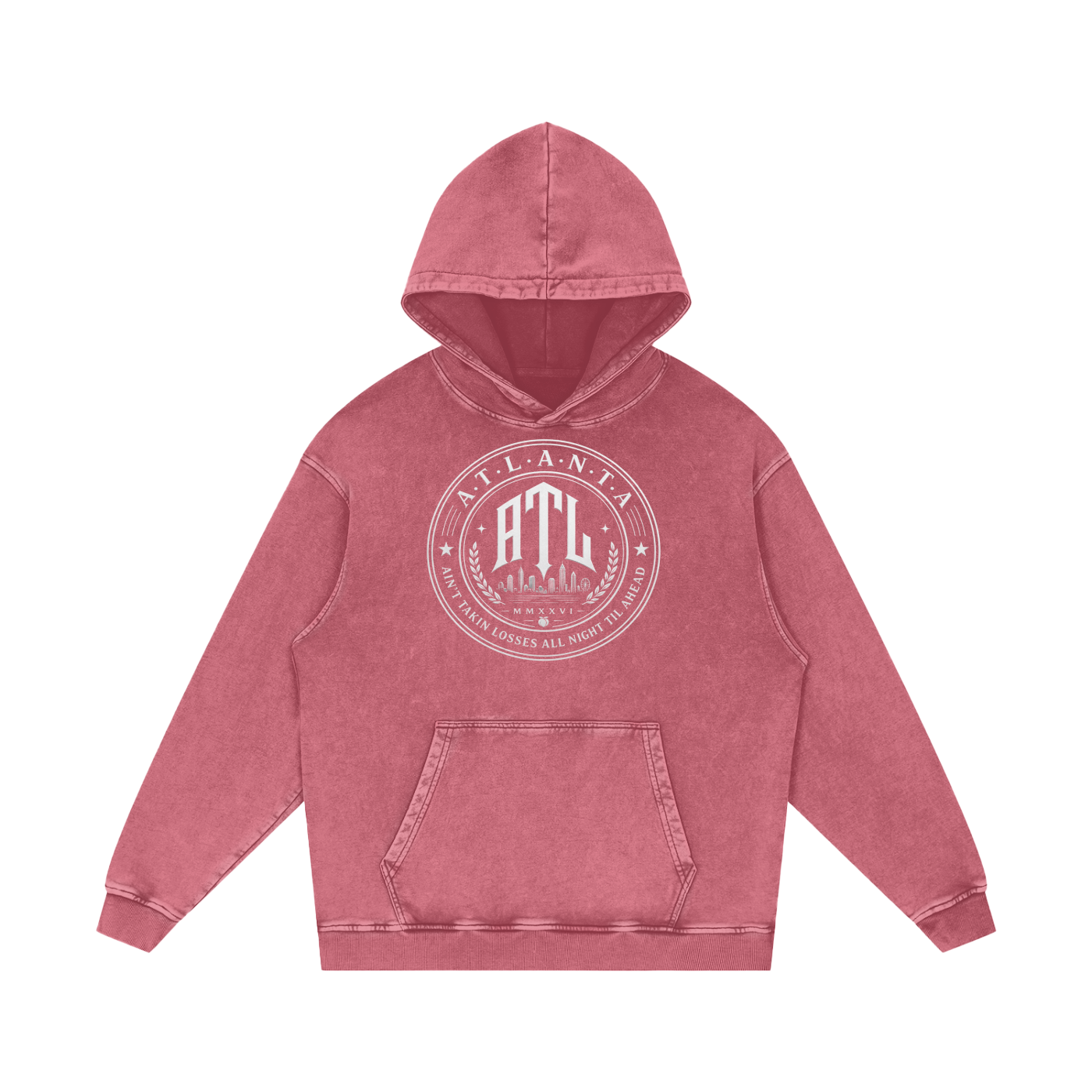 Ain't Taking Losses "City Seal" Heavyweight Snow Wash Hoodie