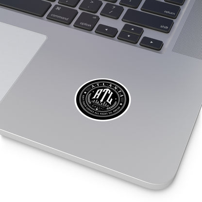 ATL Round Vinyl Sticker — Retro Atlanta Skyline
