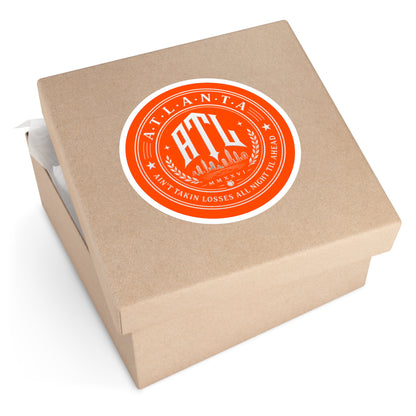 Georgia Peach Orange - ATL Round Vinyl Sticker — Orange Atlanta City Sky