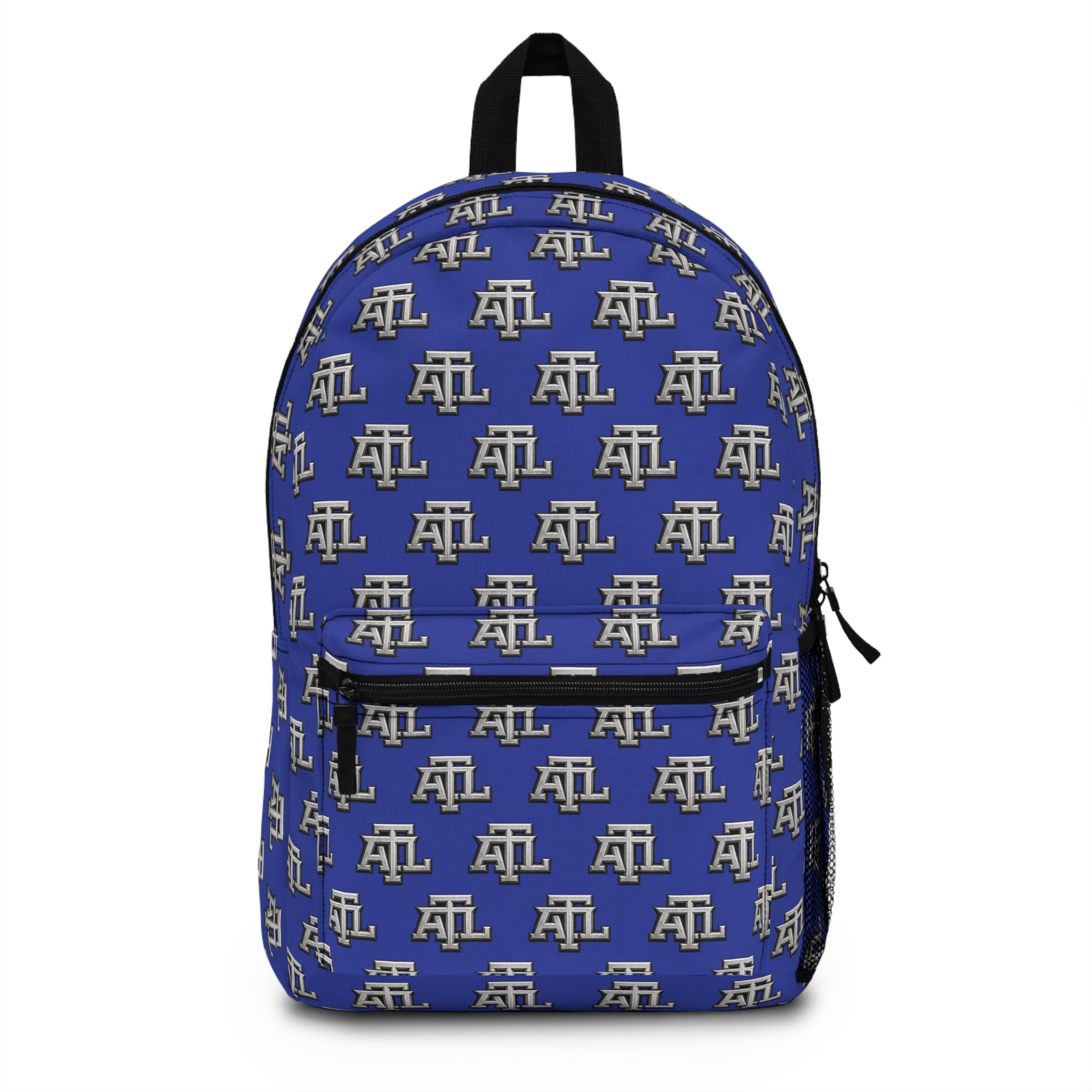Atl Monogram Logo Print Backpack — Royal ATL Monogram