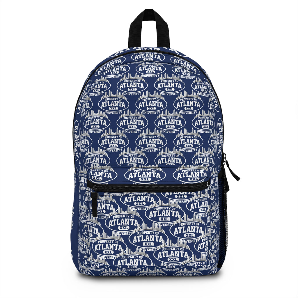 Atlanta Logo Print Backpack — Royal - 'Property of Atlanta' All-Over Print