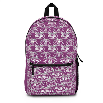 Atlanta Logo Print Backpack — Grape Purple - 'Property of Atlanta' All-Over Print