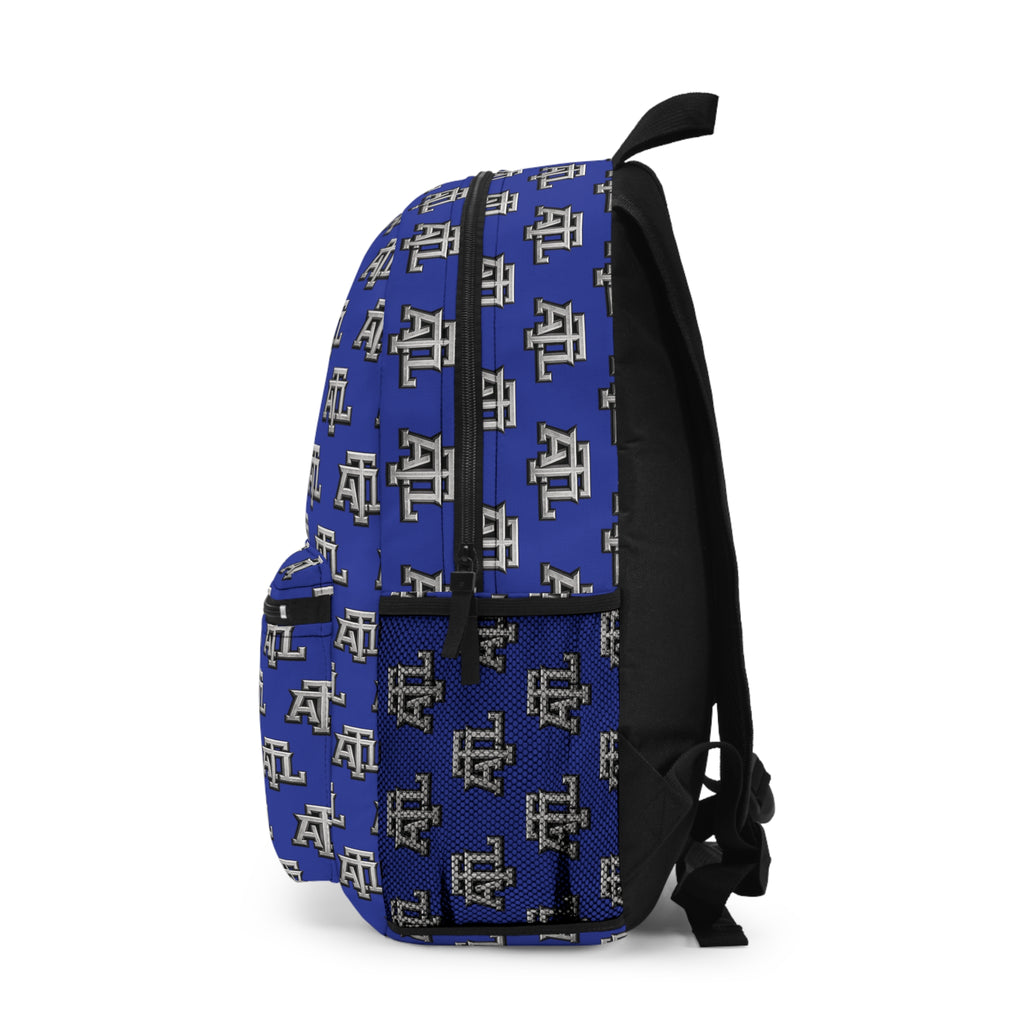 Atl Monogram Logo Print Backpack — Royal ATL Monogram