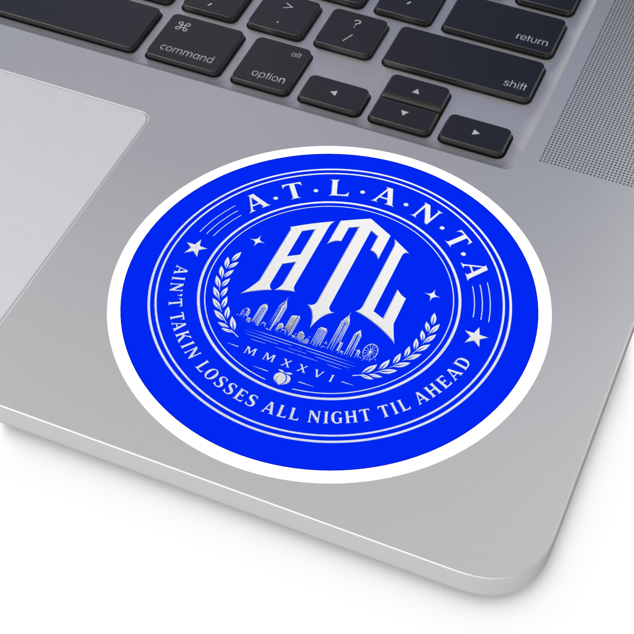 Ain’t Taking Losses ATL Logo Sticker — Varsity Bleu Edition