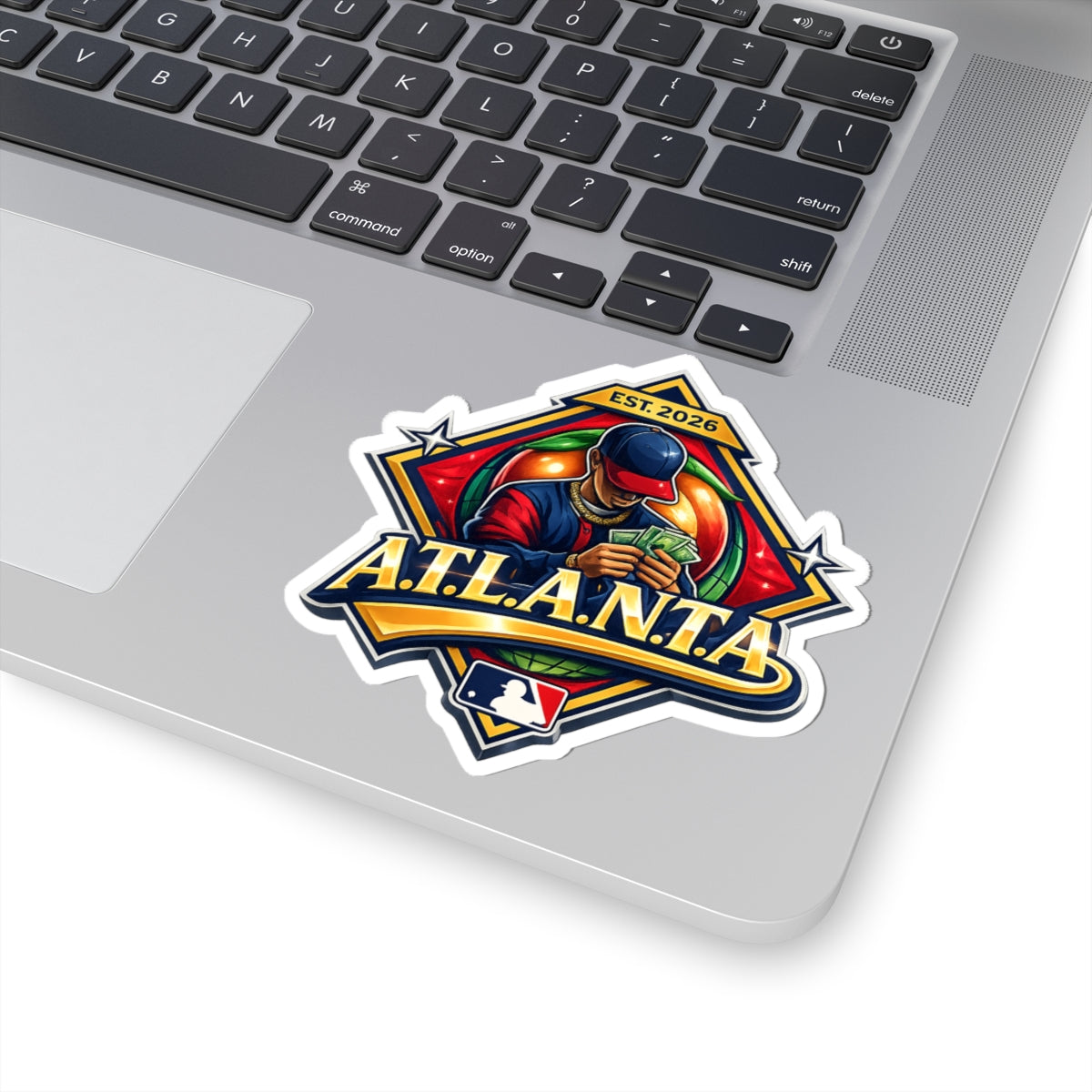 Atlanta Baseball Sticker — Bold Retro Player Design (Kiss-Cut)
