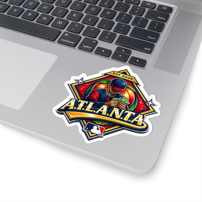 Atlanta Baseball Sticker — Bold Retro Player Design (Kiss-Cut)