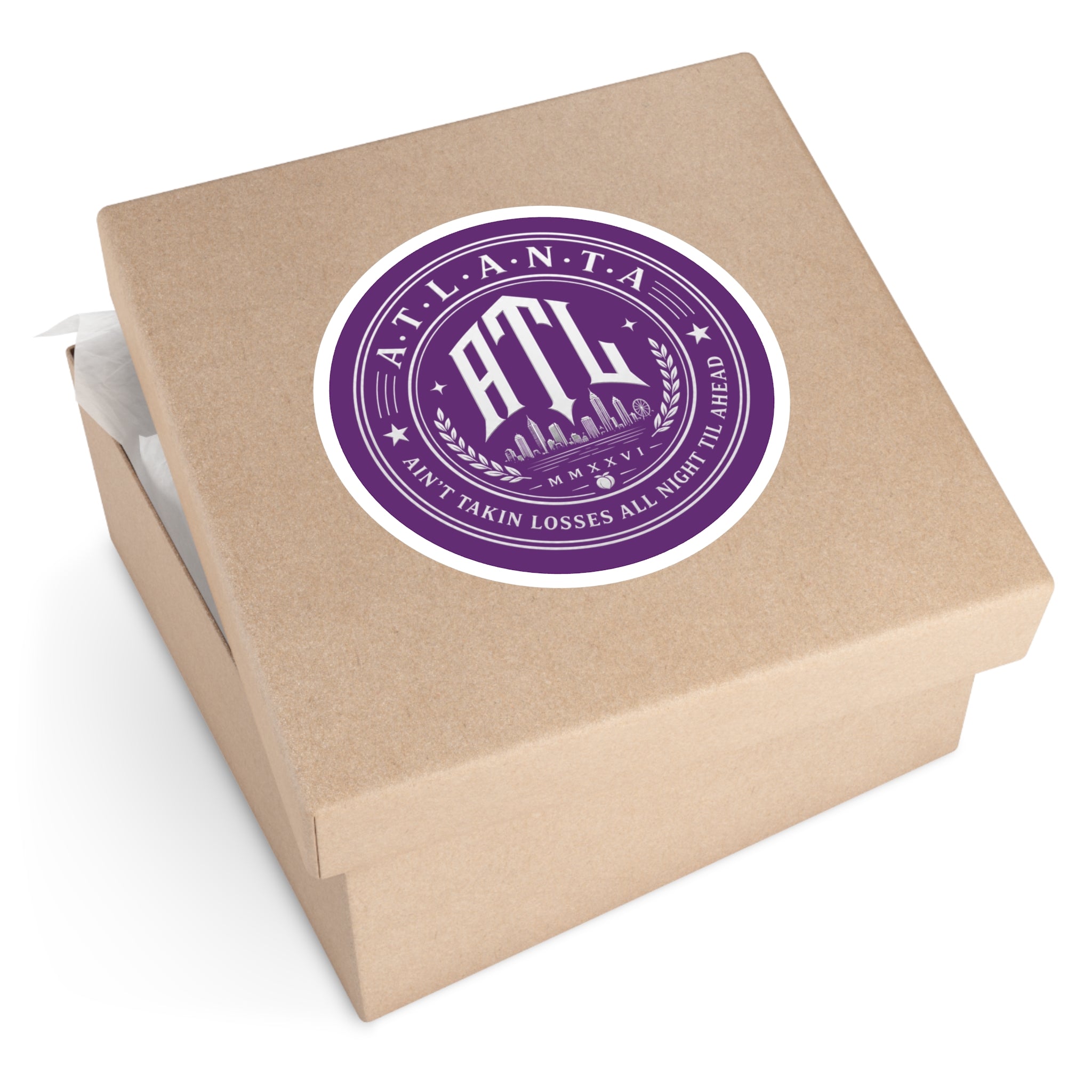 Ain’t Taking Losses ATL Logo Sticker — Purple Haze Edition
