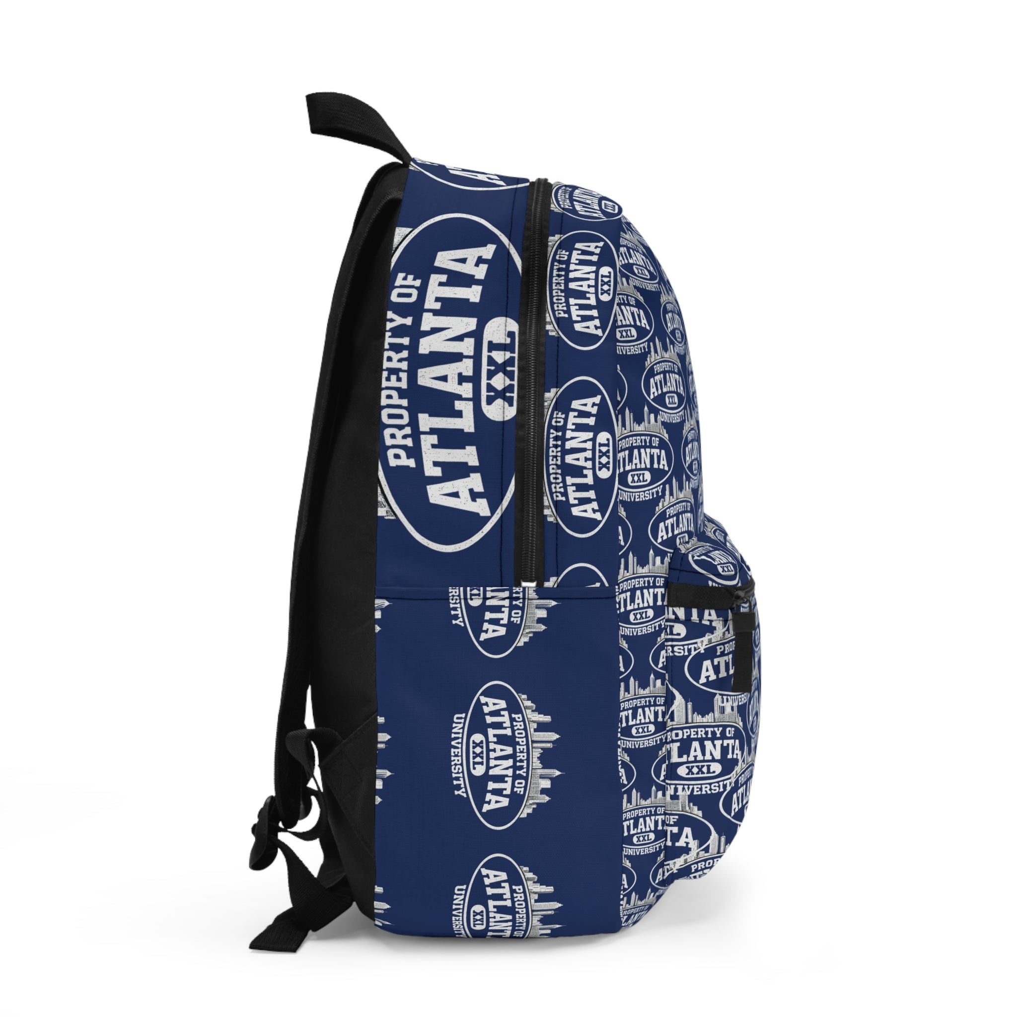 Atlanta Logo Print Backpack — Royal - 'Property of Atlanta' All-Over Print