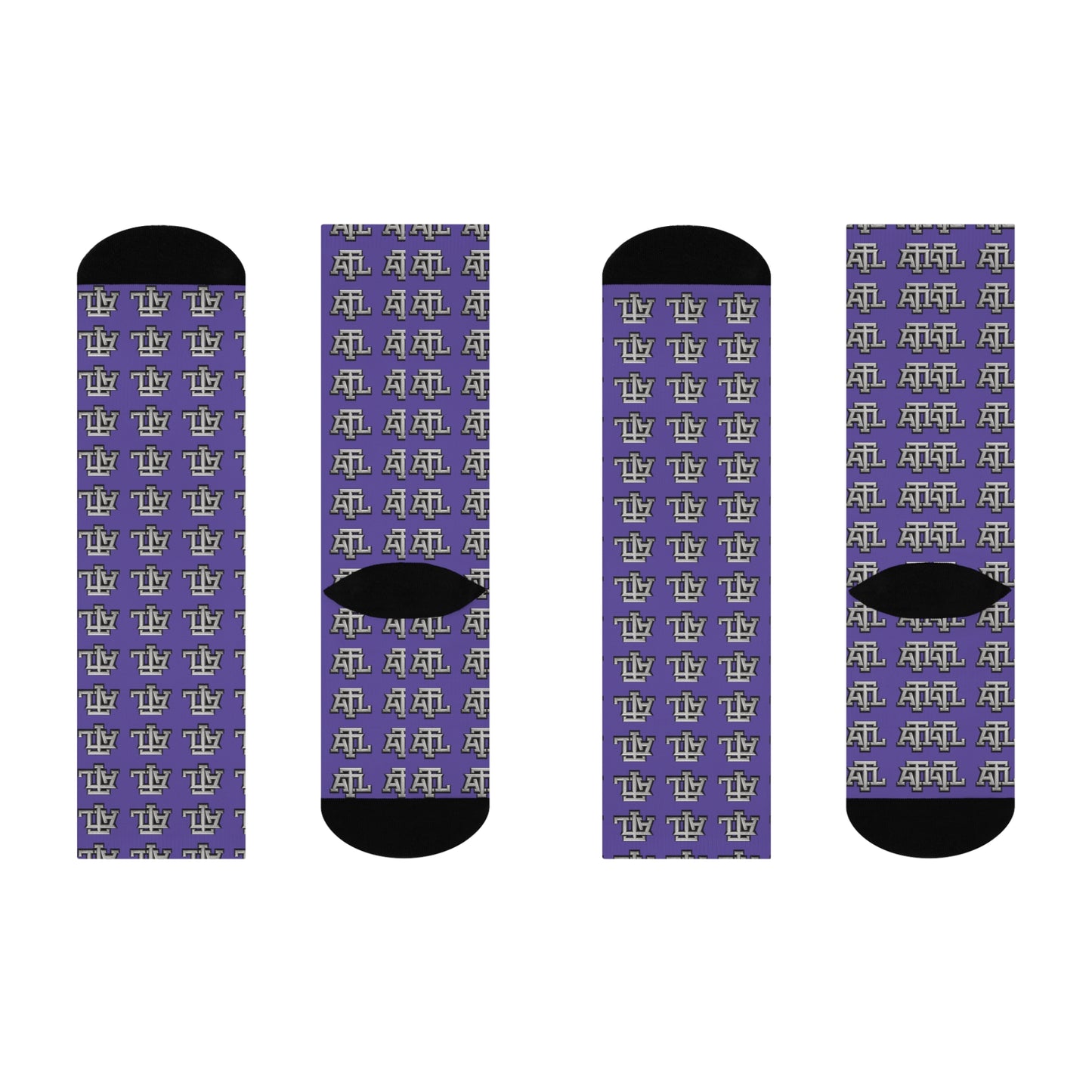 Purple Reign ATL Monogram - Crew Socks