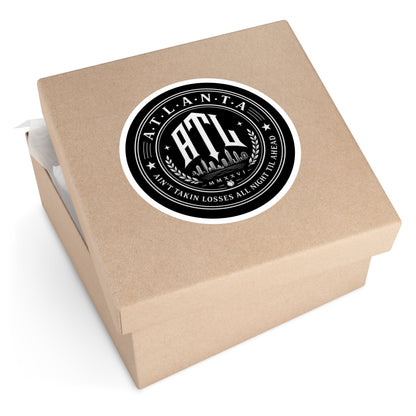 ATL Round Vinyl Sticker — Retro Atlanta Skyline