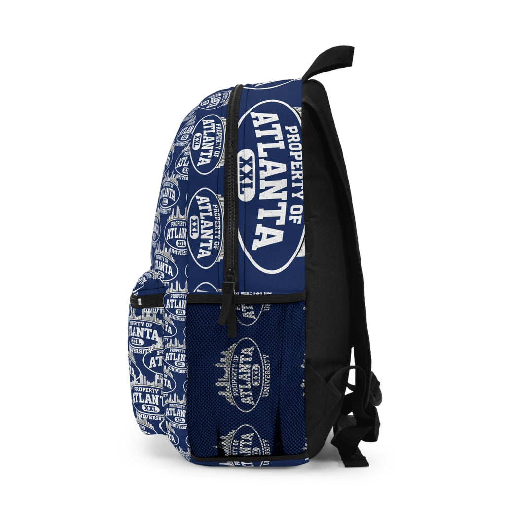 Atlanta Logo Print Backpack — Royal - 'Property of Atlanta' All-Over Print
