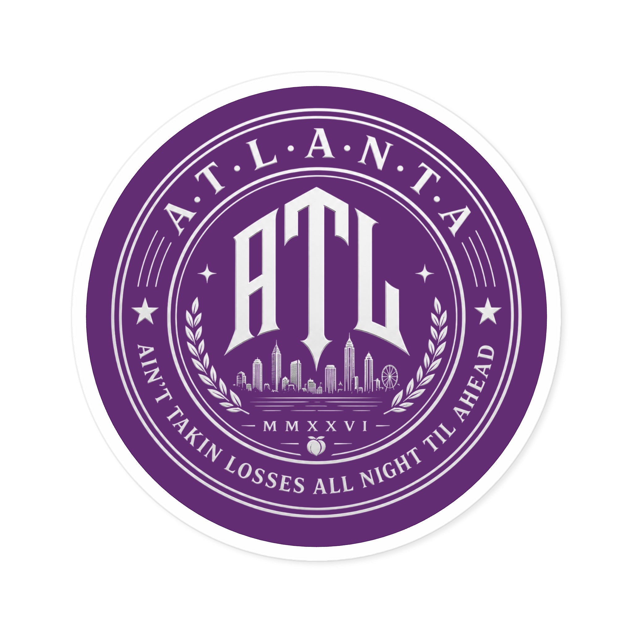 Ain’t Taking Losses ATL Logo Sticker — Purple Haze Edition