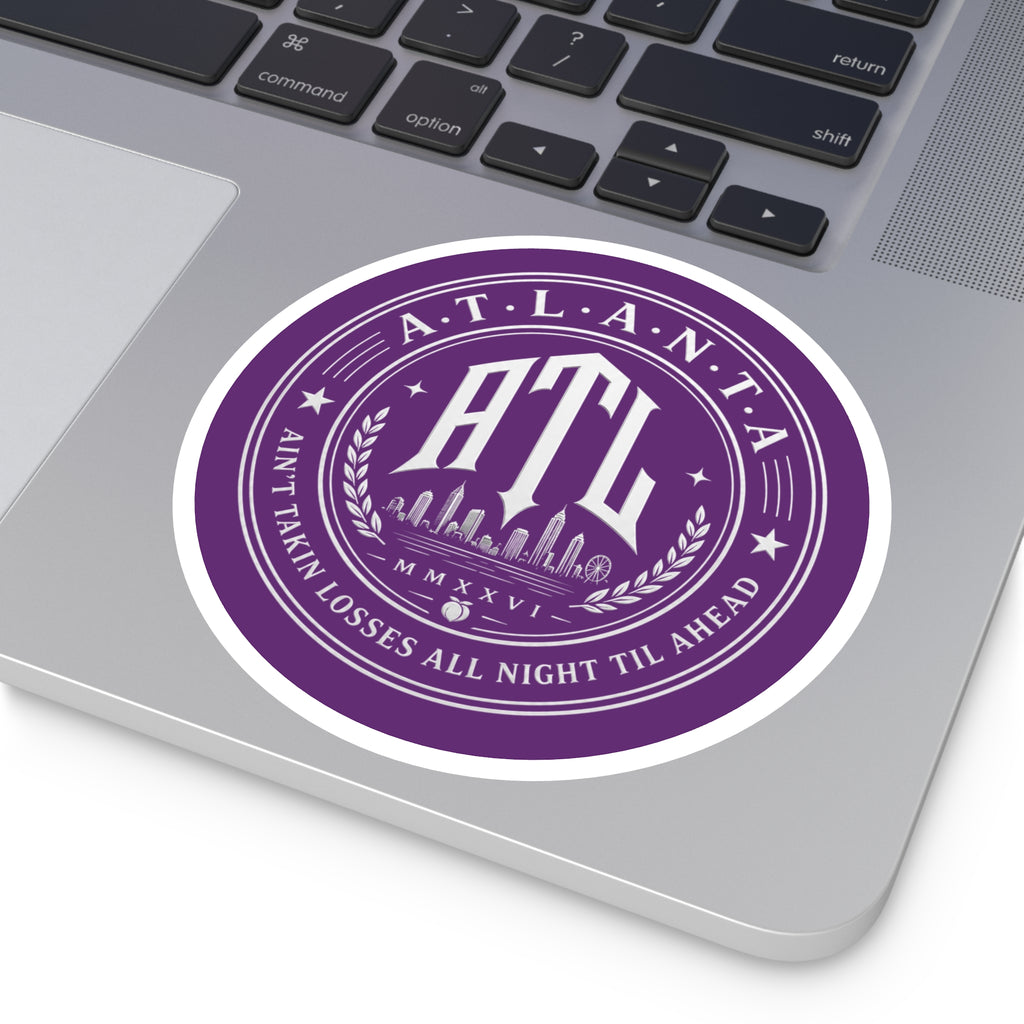 Ain’t Taking Losses ATL Logo Sticker — Purple Haze Edition