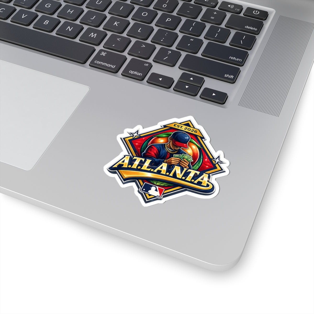 Atlanta Baseball Sticker — Bold Retro Player Design (Kiss-Cut)