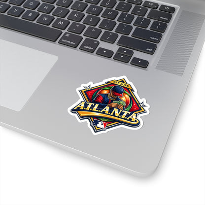 Atlanta Baseball Sticker — Bold Retro Player Design (Kiss-Cut)
