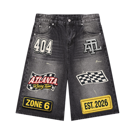 Ain't Taking Losses Atlanta Racing Team Denim Shorts
