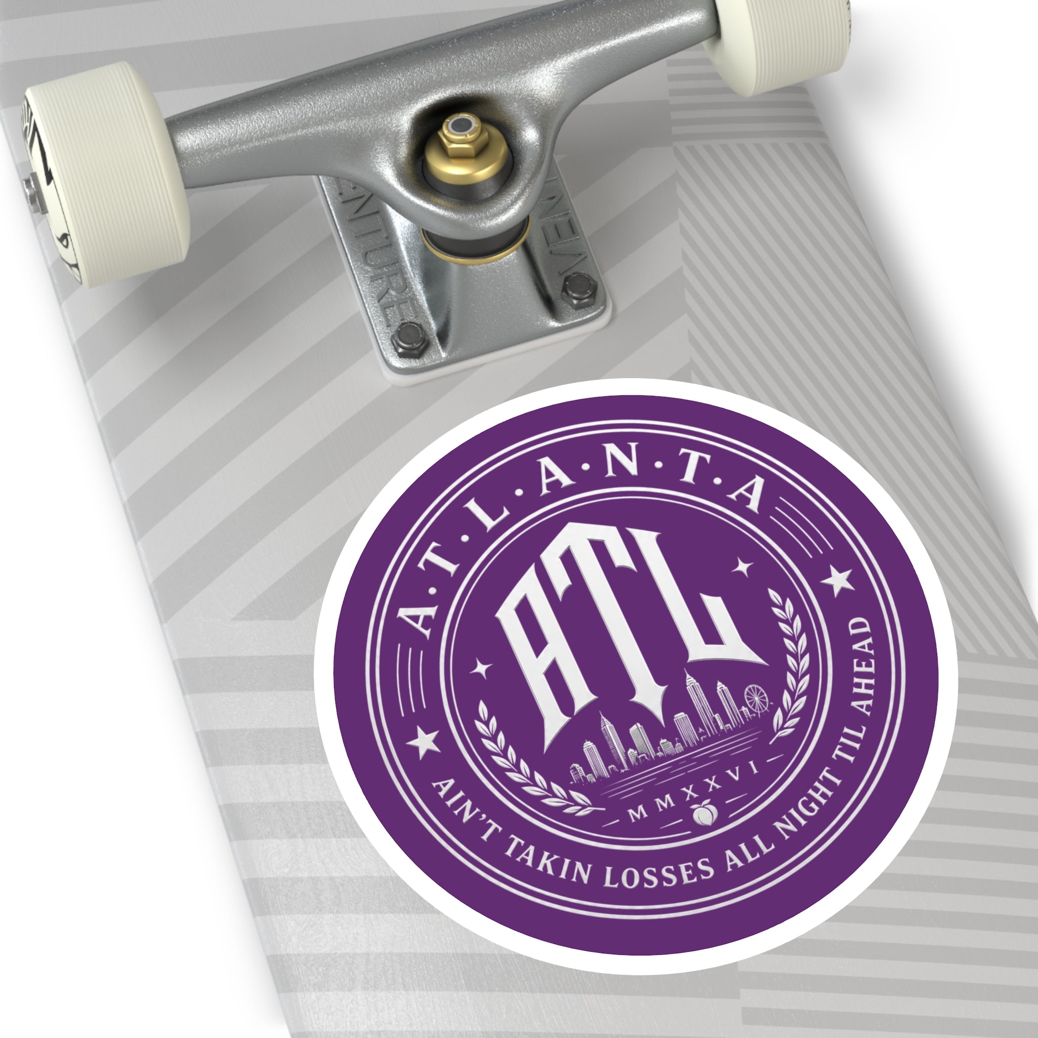 Ain’t Taking Losses ATL Logo Sticker — Purple Haze Edition