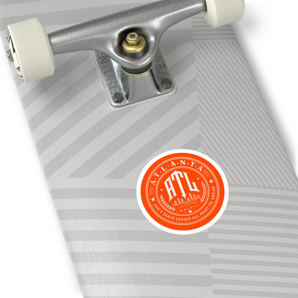 Georgia Peach Orange - ATL Round Vinyl Sticker — Orange Atlanta City Sky