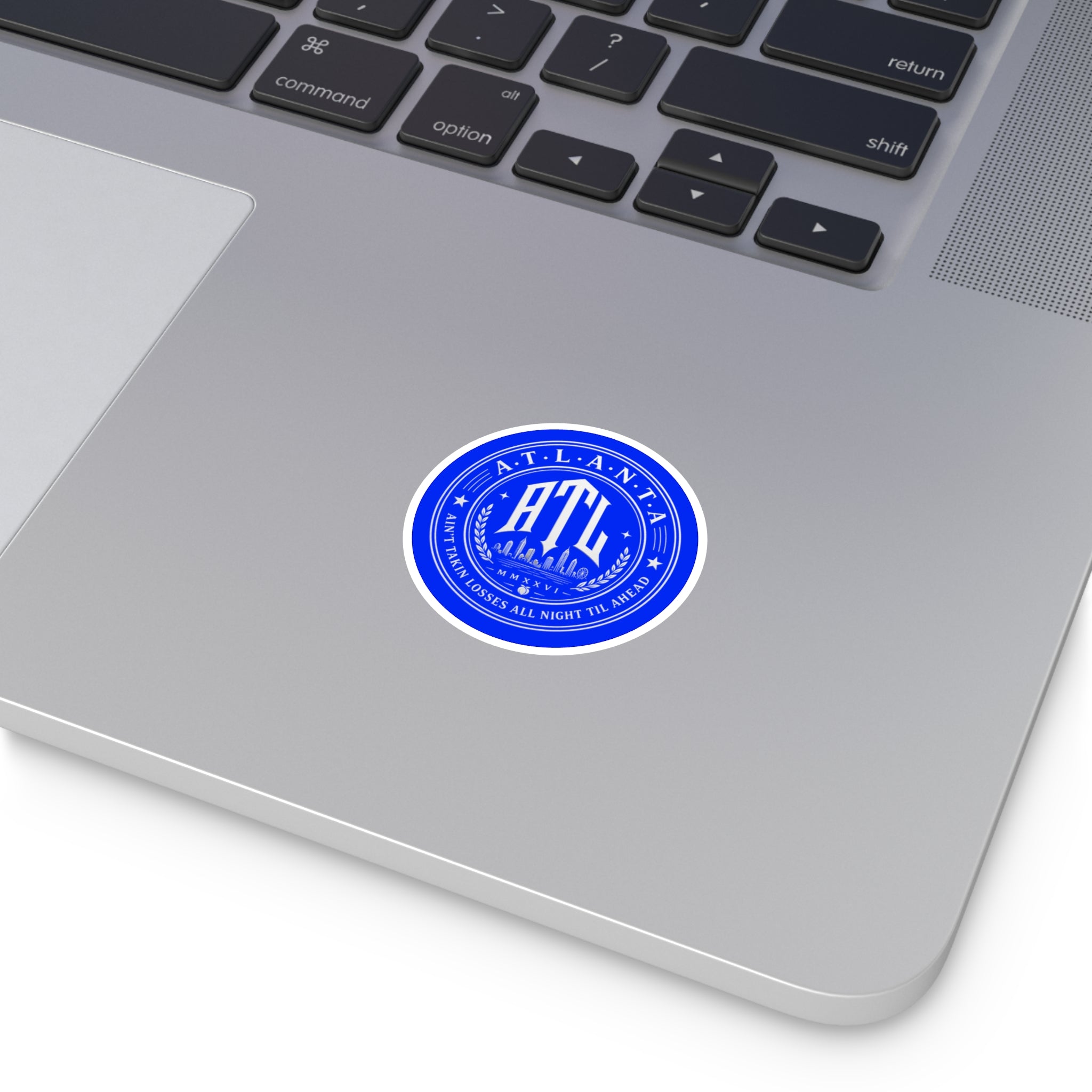 Ain’t Taking Losses ATL Logo Sticker — Varsity Bleu Edition
