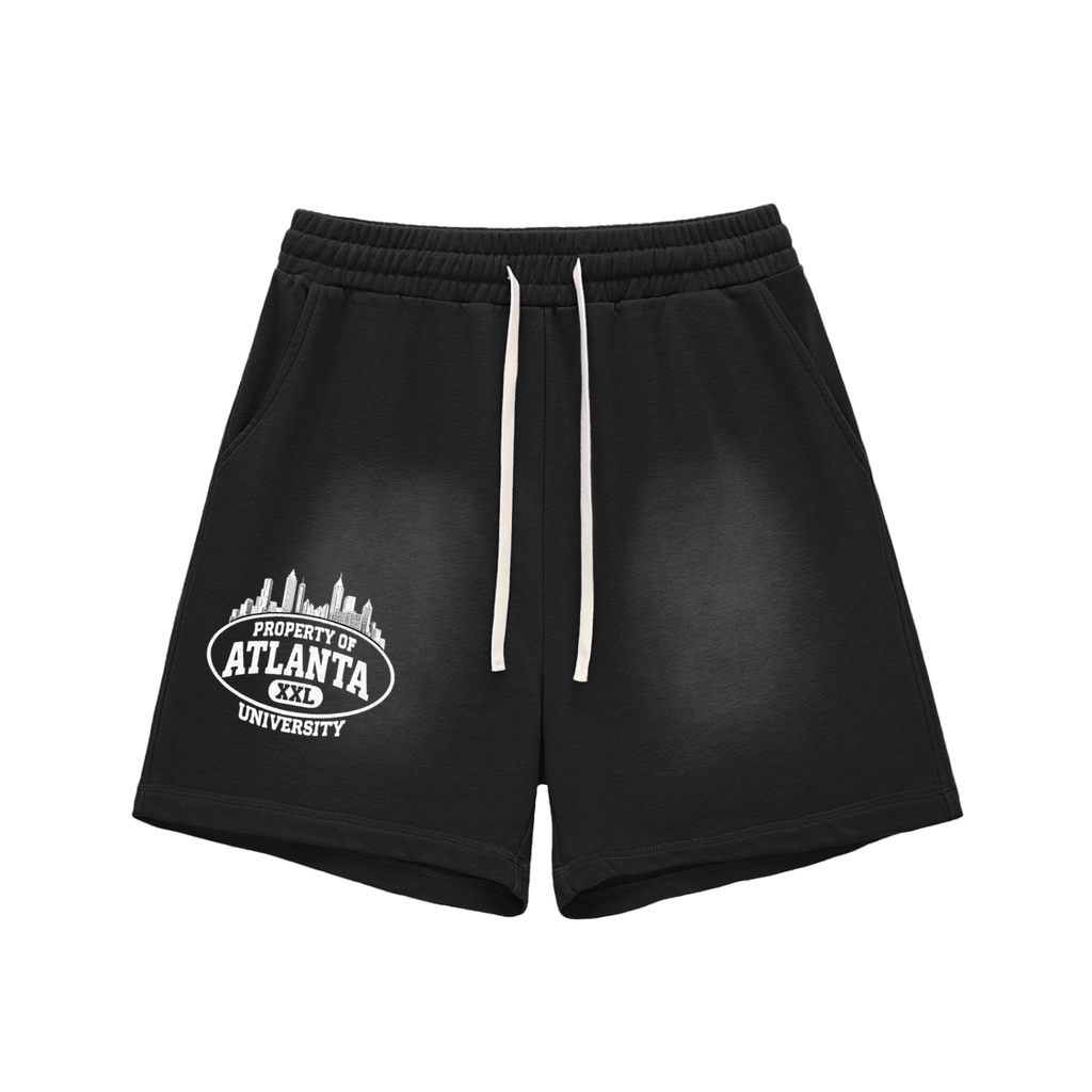 Sun Fade Raw Edge Cotton Shorts