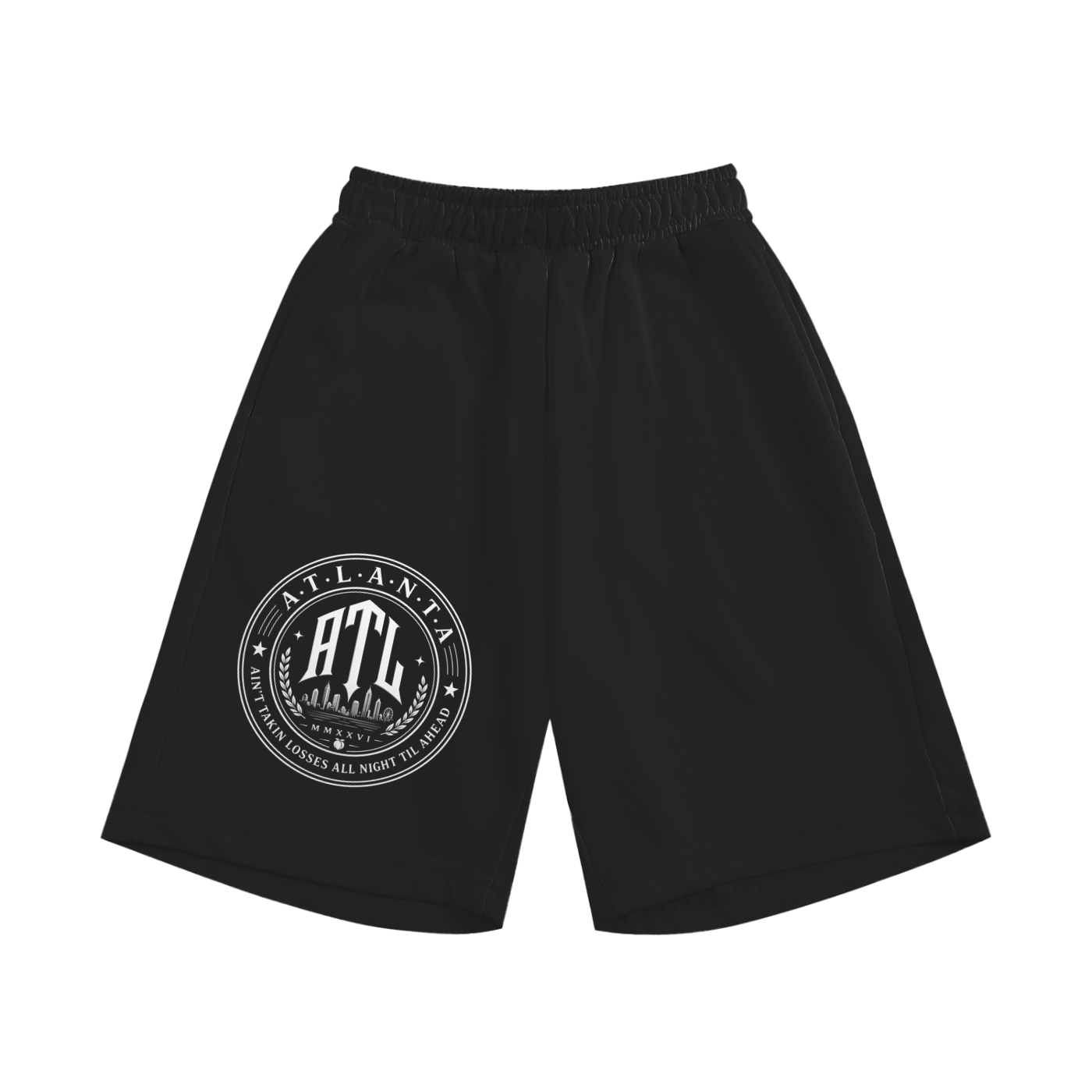 Property of Atlanta Kids City Seal Shorts – Black / Navy Blue