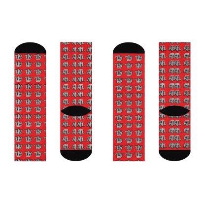 Red ATL Monogram  - Crew Socks