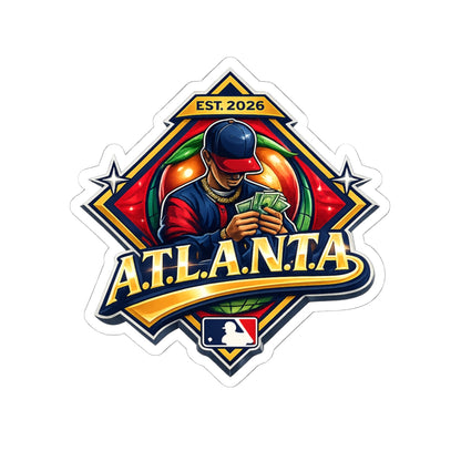 Atlanta Baseball Sticker — Bold Retro Player Design (Kiss-Cut)