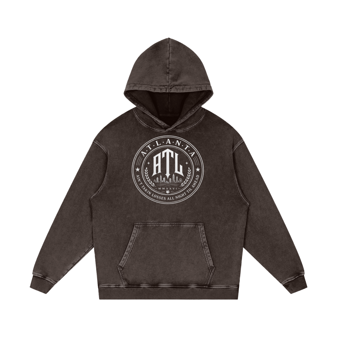 Ain't Taking Losses "City Seal" Heavyweight Snow Wash Hoodie