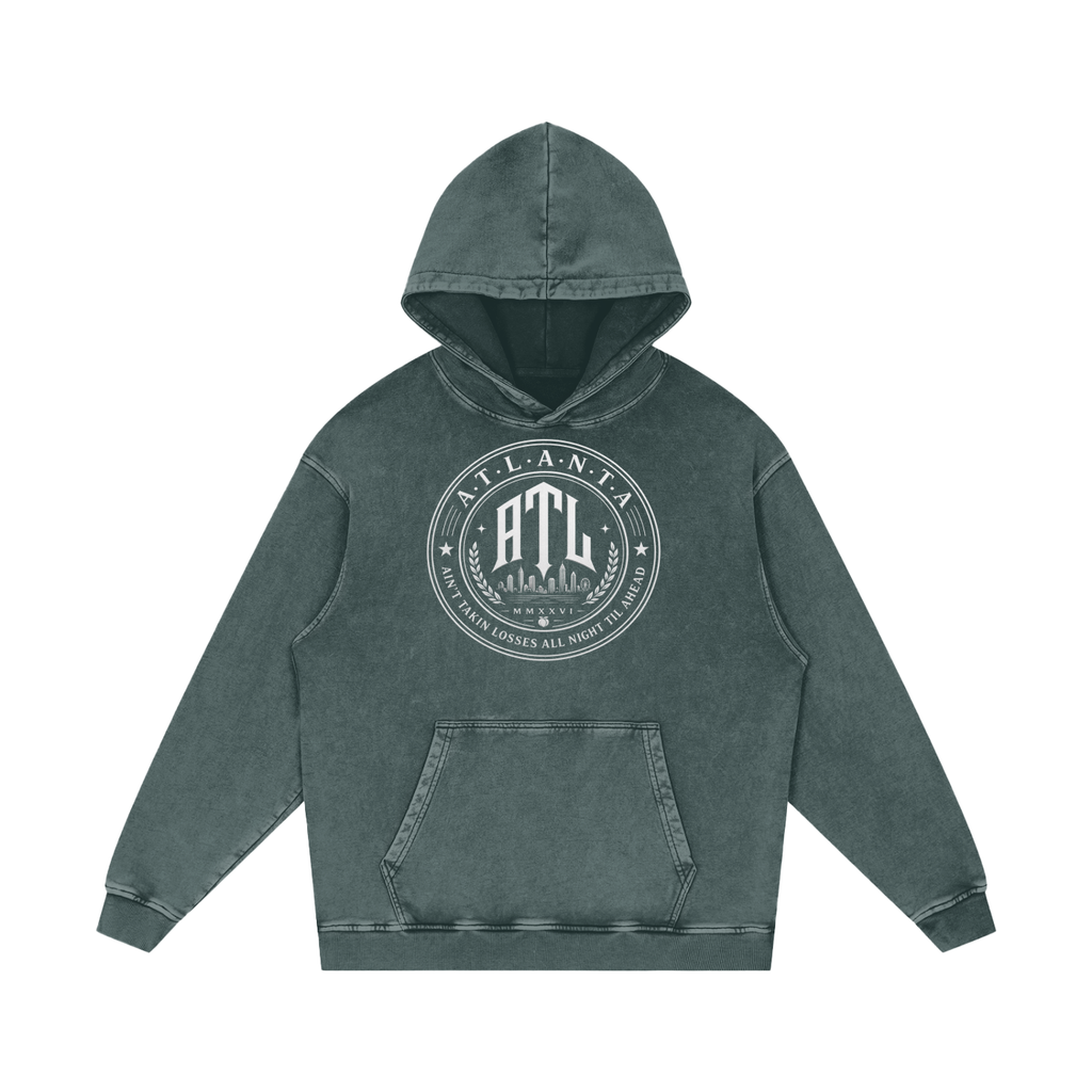 Ain't Taking Losses "City Seal" Heavyweight Snow Wash Hoodie